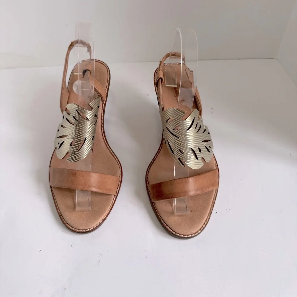 Tommy Bahama Plumeria Leather Wedge Sandals Size 6.5_3